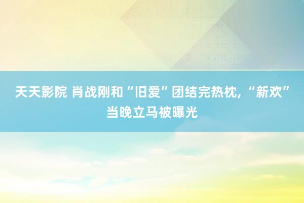 天天影院 肖战刚和“旧爱”团结完热枕， “新欢”当晚立马被曝光