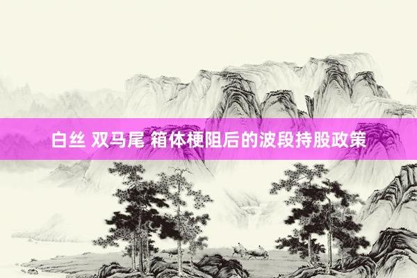 白丝 双马尾 箱体梗阻后的波段持股政策